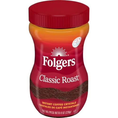 4. Folgers Classic Roast Instant Coffee Crystals